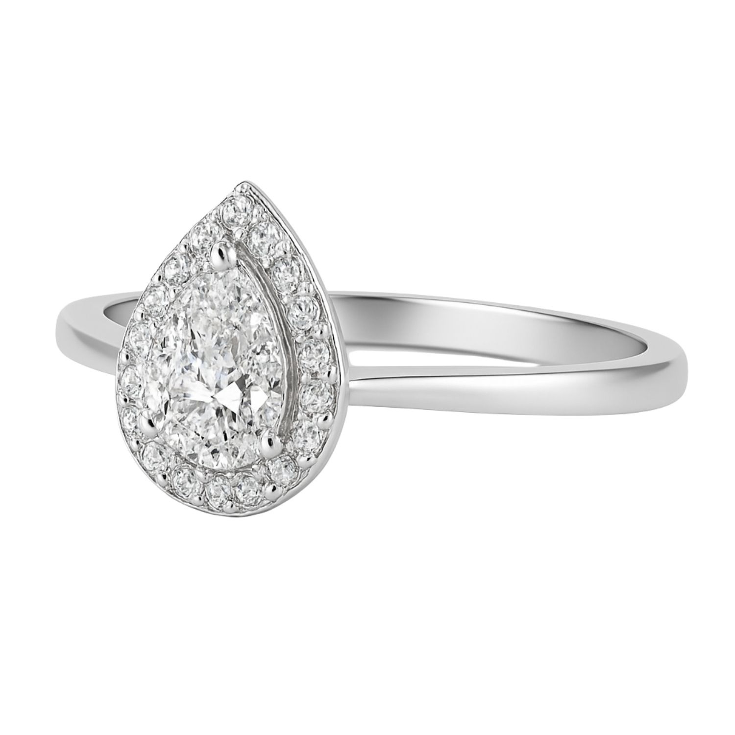 Anillo de Plata Esterlina 925 Gota con Circonita 2