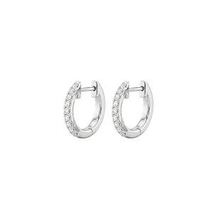 Aros Oro Blanco 18kt Diamantes 19Pts Argollas S