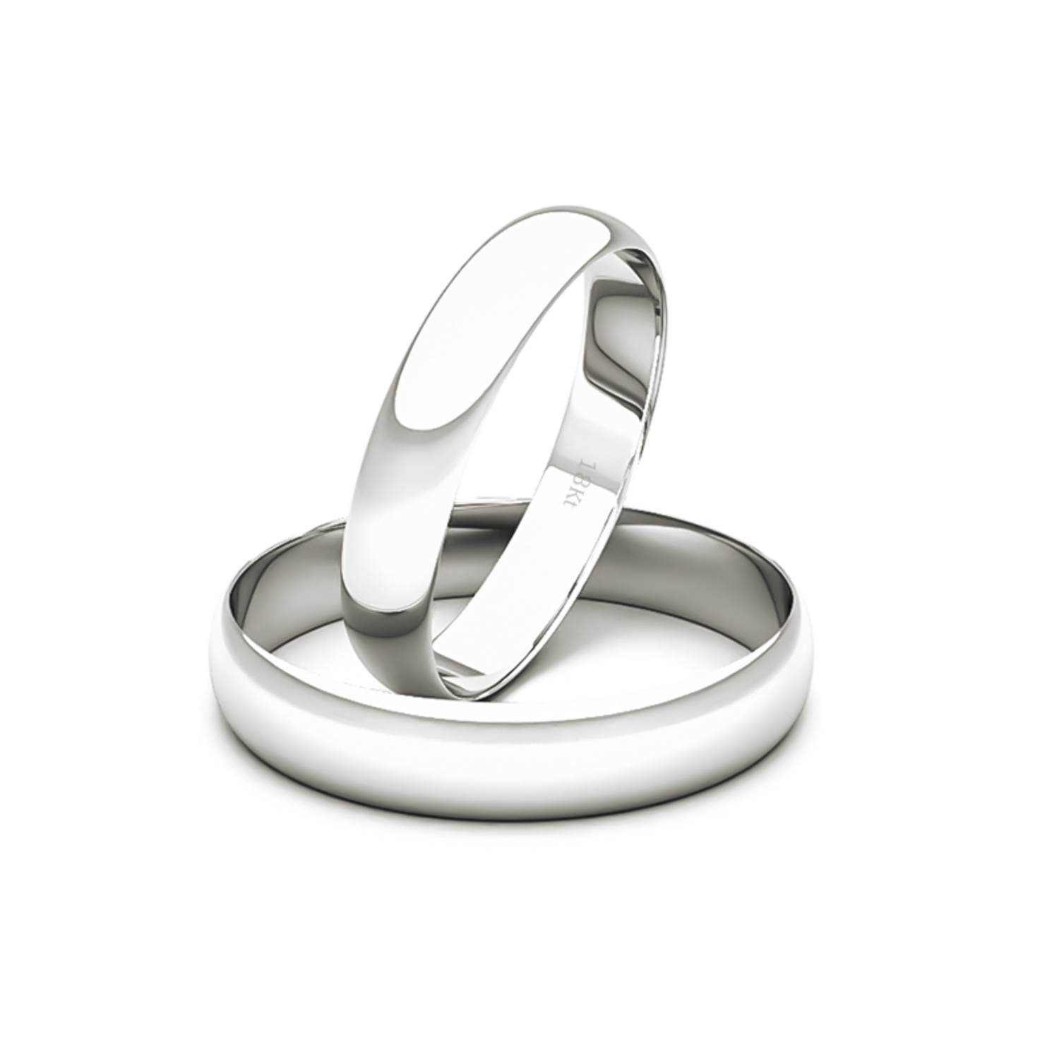 Par de Argollas Oro Blanco 18kt Modelo Inglés Rodas 3,5mm 1