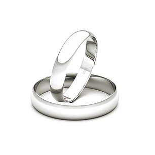 Par de Argollas Oro Blanco 18kt Modelo Inglés Rodas 3,5mm