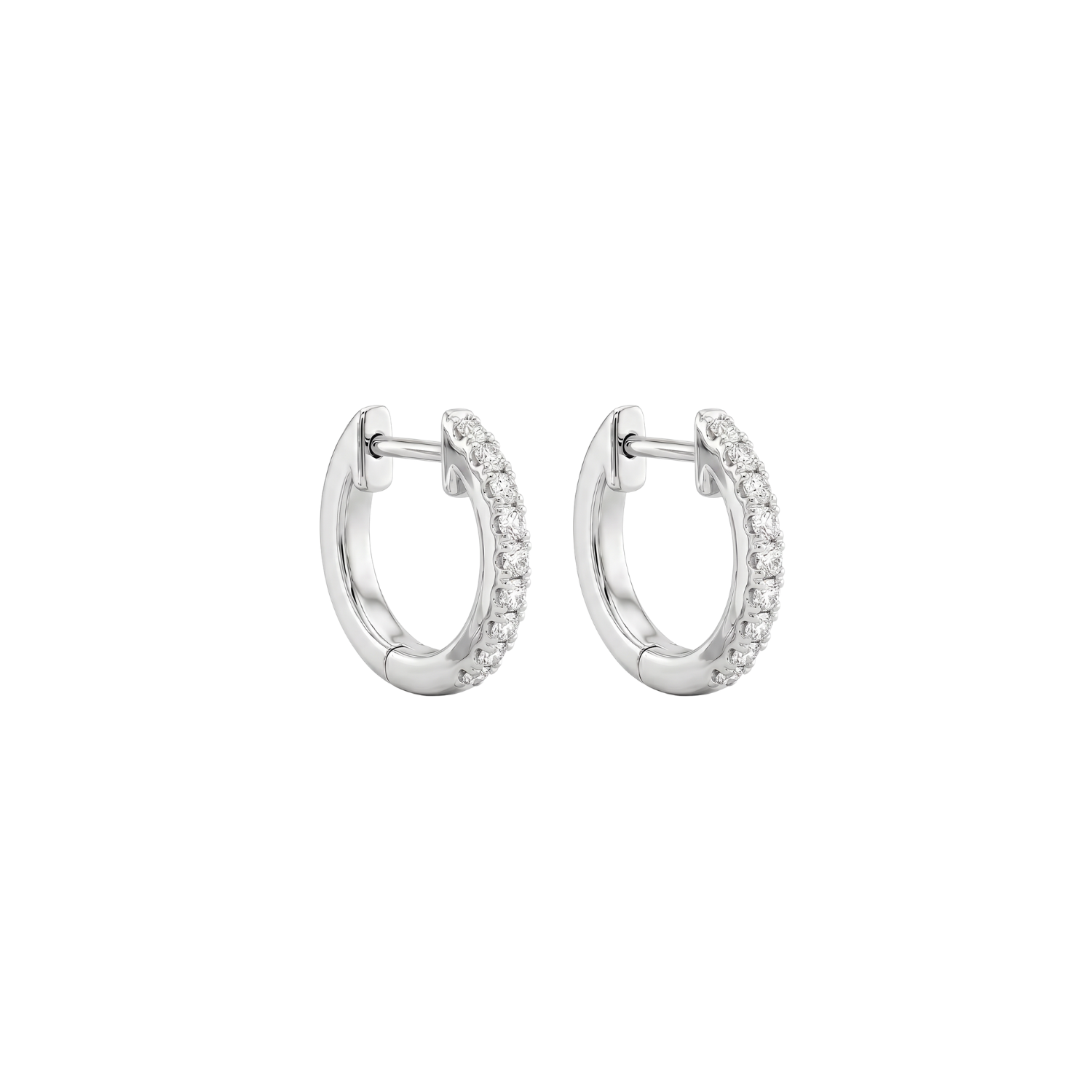 Aros Oro Blanco 18kt Diamantes 19Pts Argollas S 2