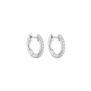 Aros Oro Blanco 18kt Diamantes 19Pts Argollas S