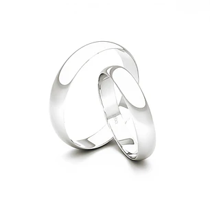 Par de Argollas Oro Blanco 18kt Modelo Inglés Rodas 3,5mm