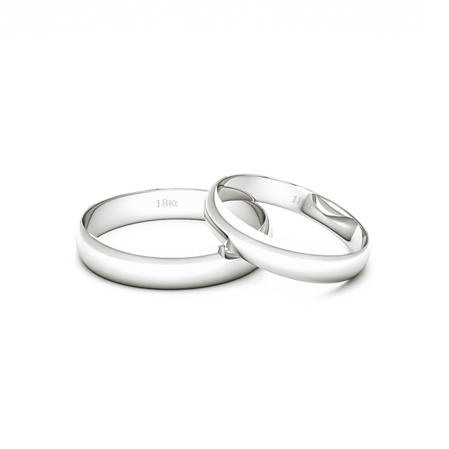 Par de Argollas Oro Blanco 18kt Modelo Inglés Rodas 3,5mm 3