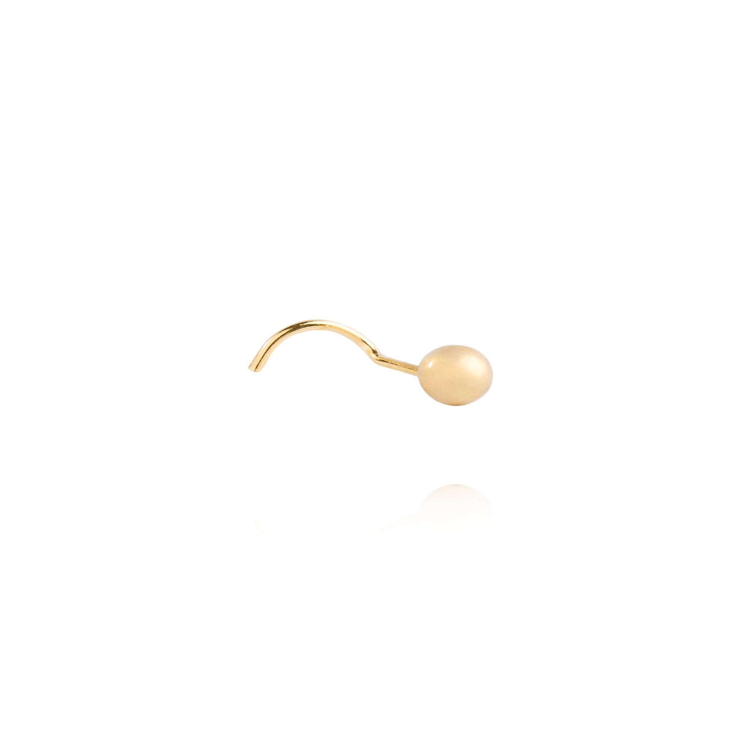 Aros de Oro 18kt Modelo Piercing con Bolita 3