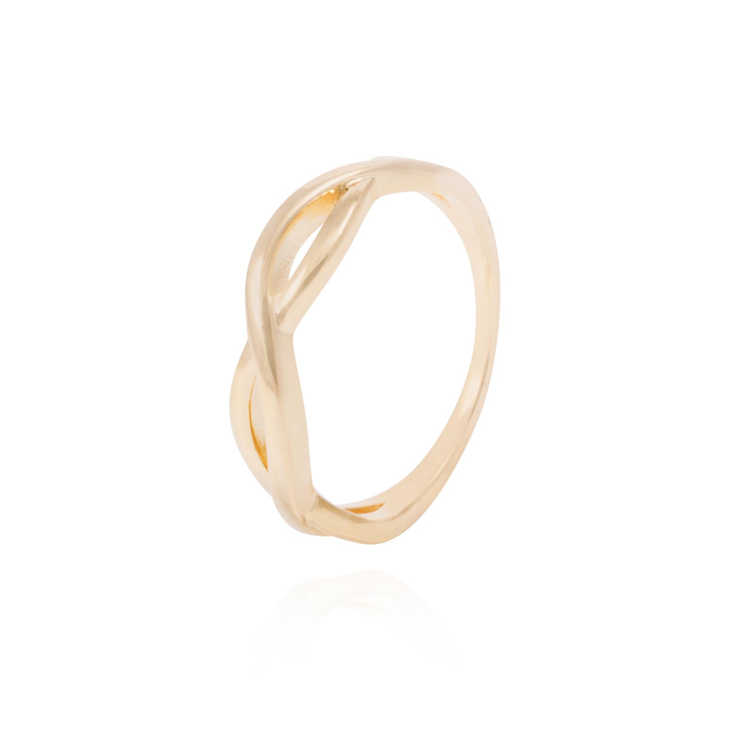Anillo de Plata Esterlina Entrelazado Revestido en Oro 18kt 1