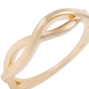 Anillo de Plata Esterlina Entrelazado Revestido en Oro 18kt