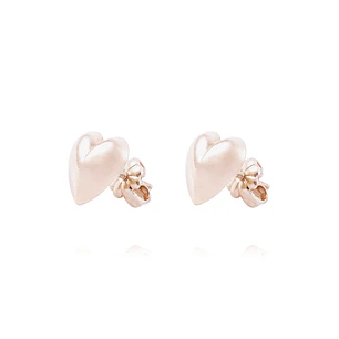 Aros Oro Miel 18kt Corazón Grande