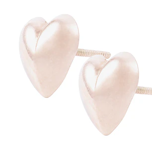 Aros Oro Miel 18kt Corazón Grande
