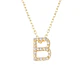 Collar de Plata Esterlina 925 Letra B Circon Revestido en Oro 18kt - Miniatura 2