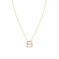 Collar de Plata Esterlina 925 Letra B Circon Revestido en Oro 18kt - Miniatura 3