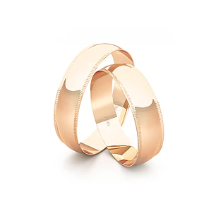 Par Argollas Matrimonio de Oro Miel 18kt Alejandrina de 5,0mm
