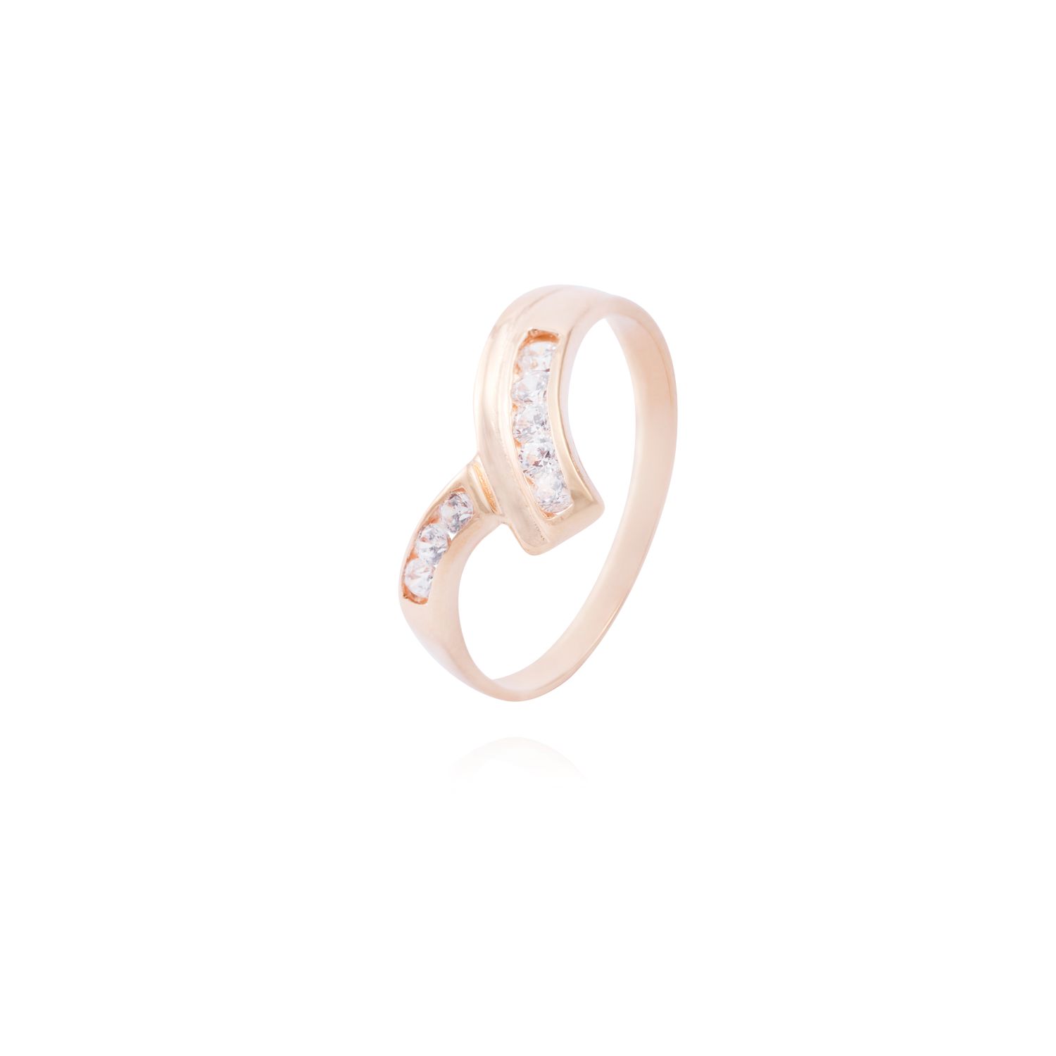Anillo Oro Miel 18kt Gaviota en Circonitas 1