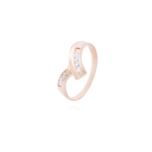 Anillo Oro Miel 18kt Gaviota en Circonitas