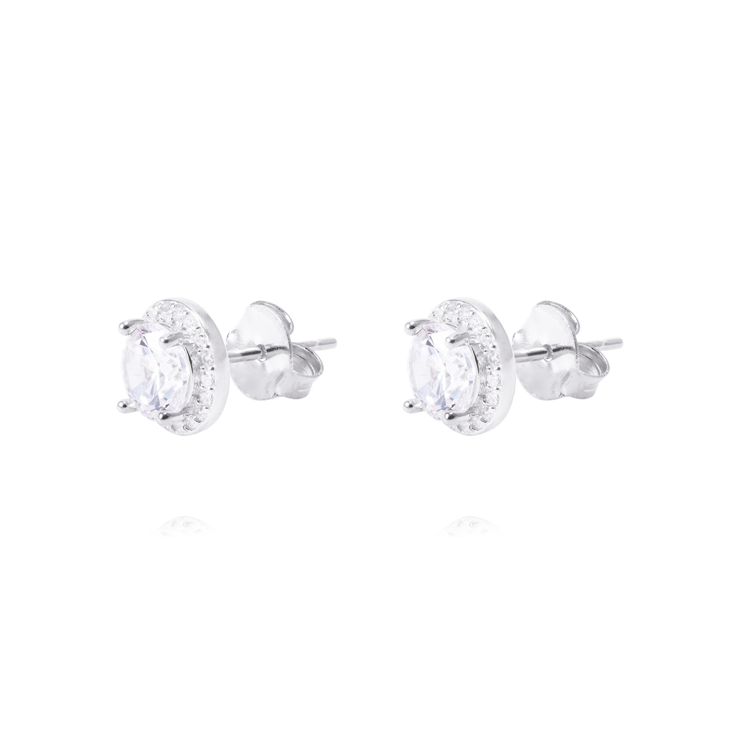 Aros Plata Esterlina Circonita Rodeada de Circones 1