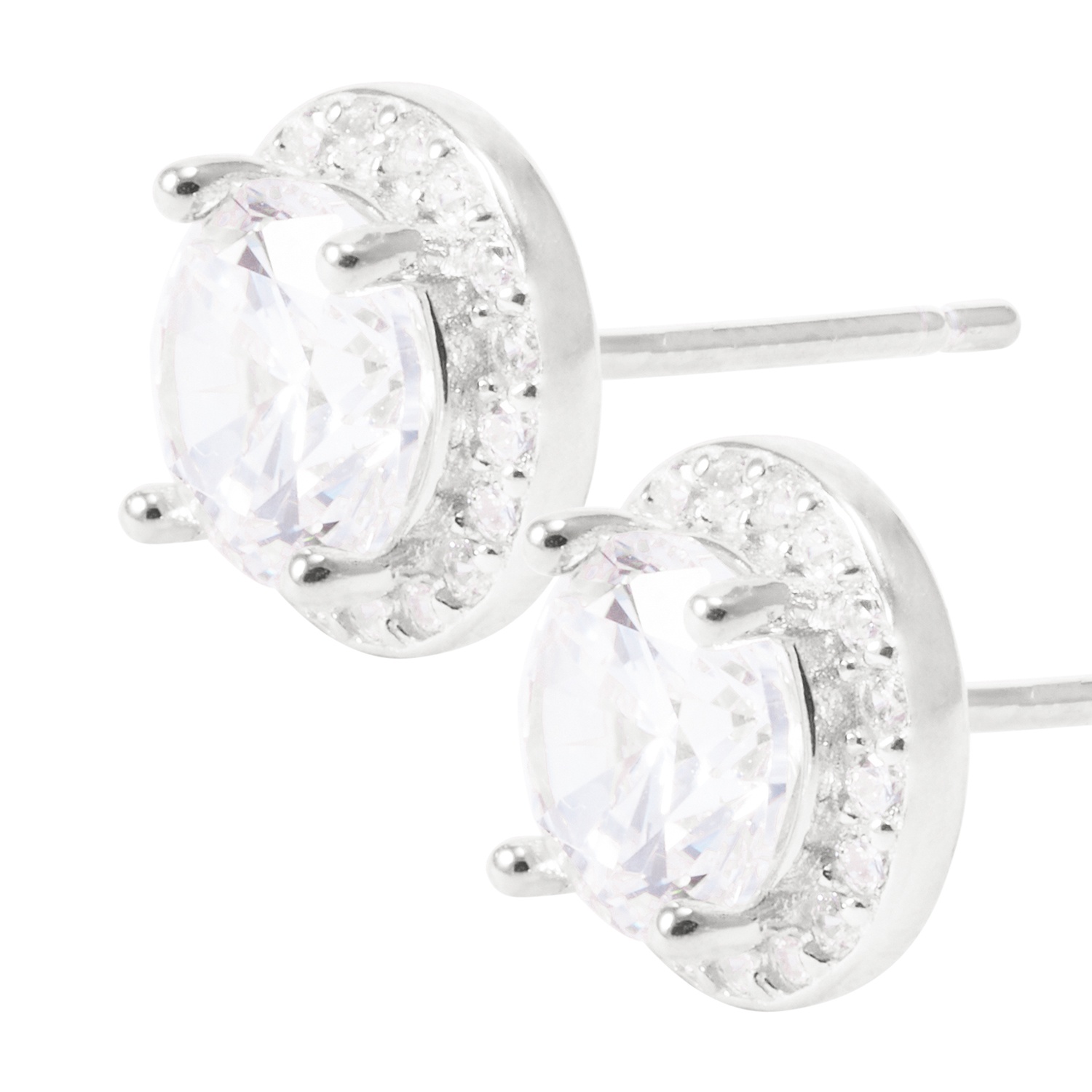 Aros Plata Esterlina Circonita Rodeada de Circones 2