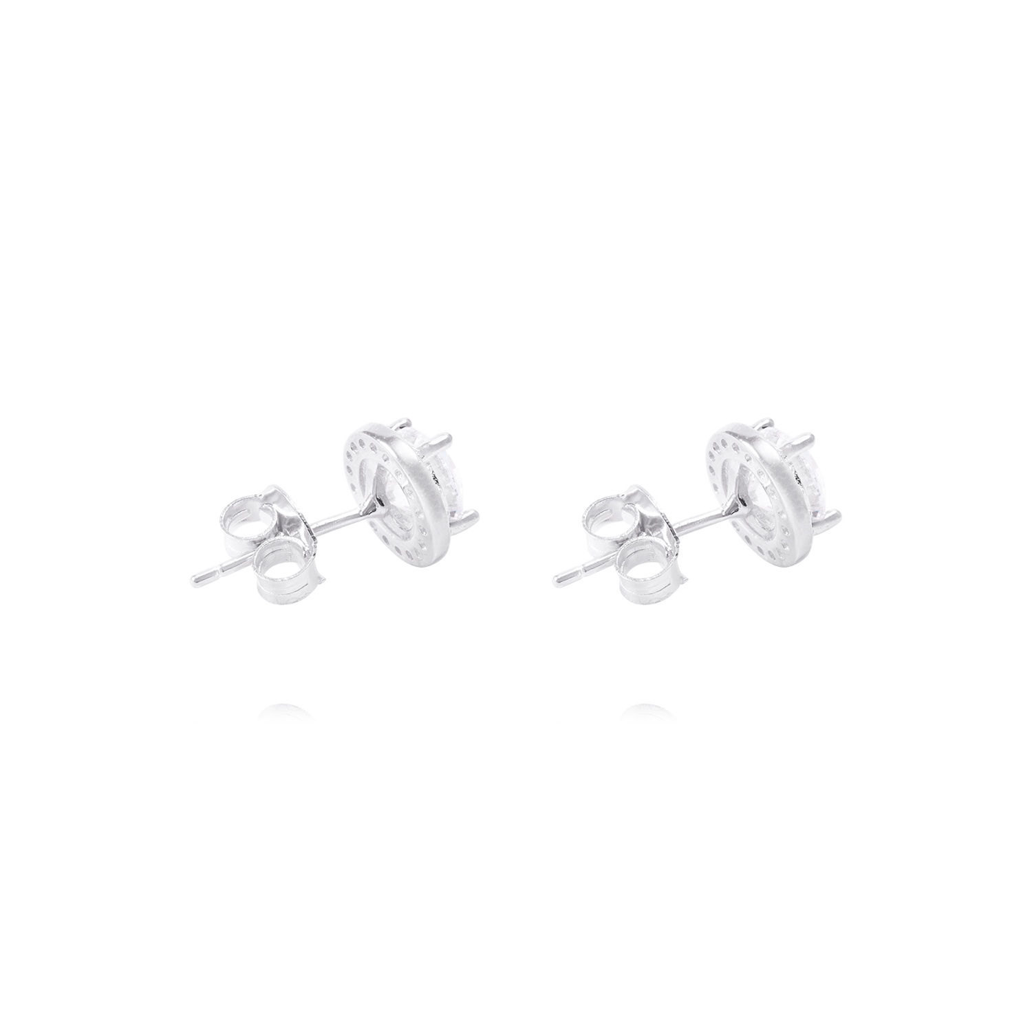 Aros Plata Esterlina Circonita Rodeada de Circones 3