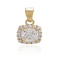 Colgante de Oro 18kt Circon Cuadrado - Miniatura 1