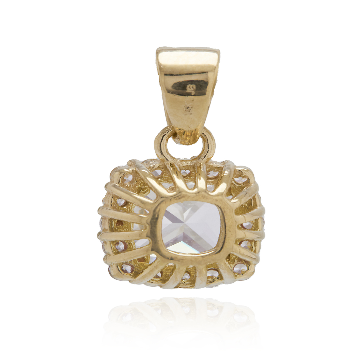 Colgante de Oro 18kt Circon Cuadrado 3
