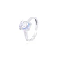 Anillo Oro Blanco 18kt Circonita Azul Cuadrada y Cintillo - Miniatura 1