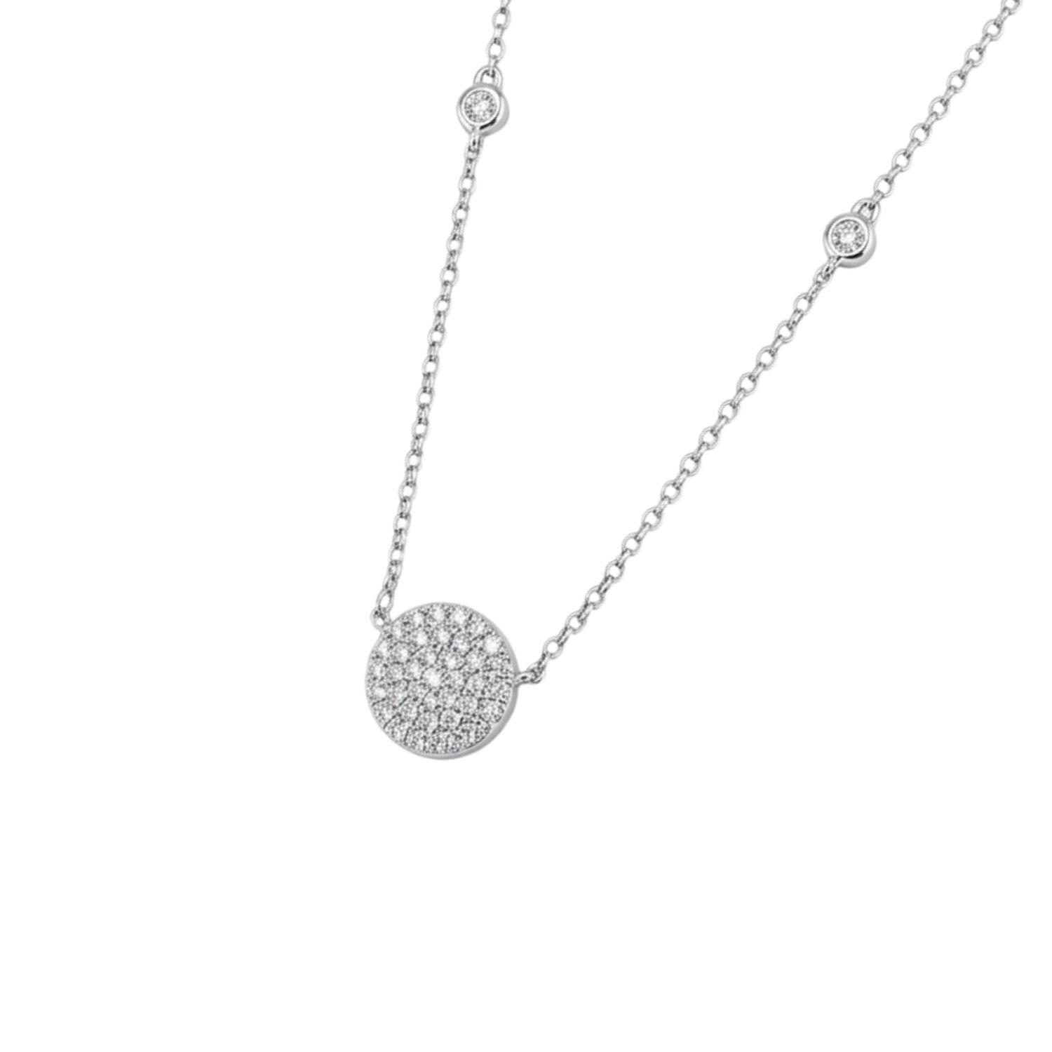 Collar Oro Blanco 18kt Circulo Diamantes 31Pts 2