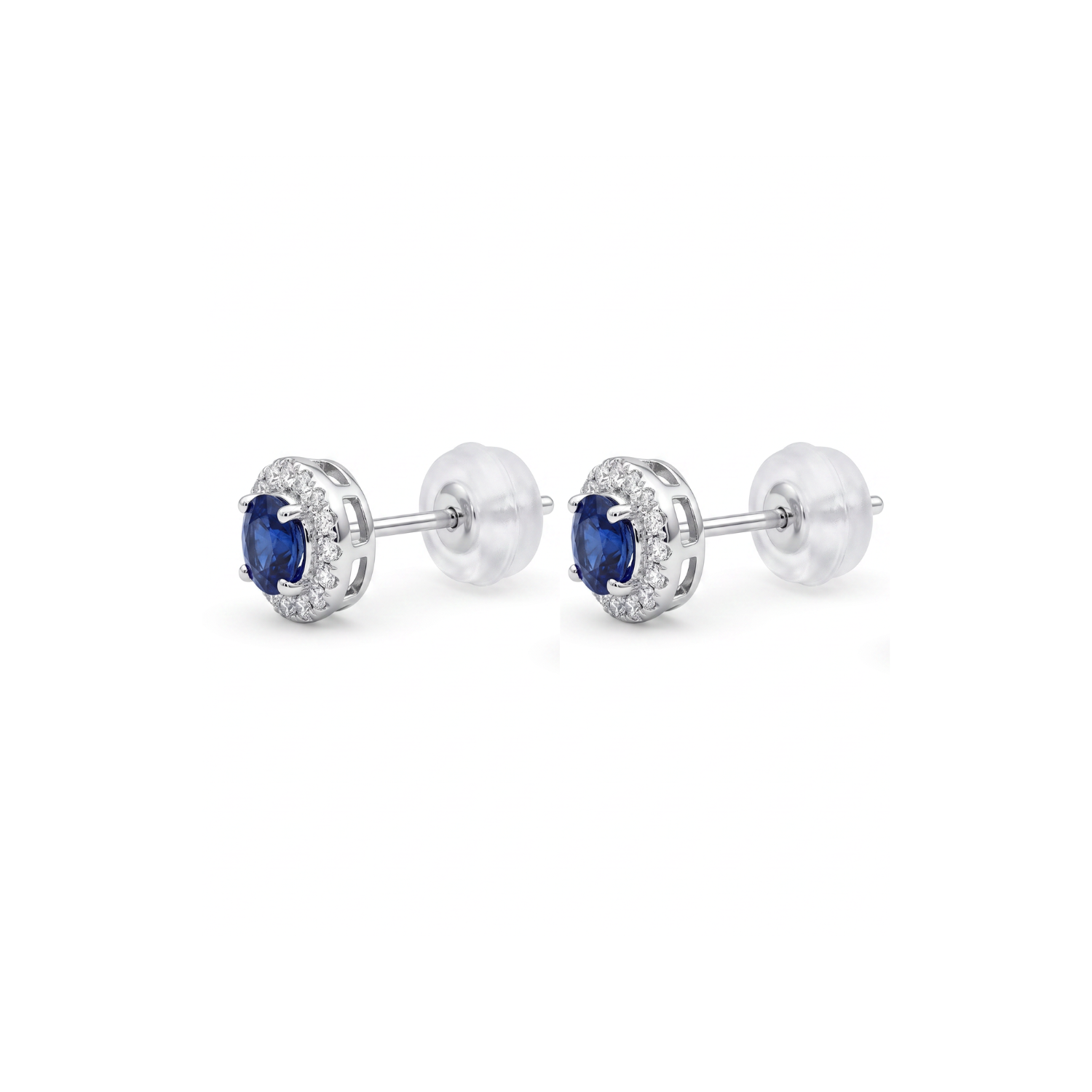 Aros Platino 900 Diamantes 64 Pts Zafiro 14 Pts 1