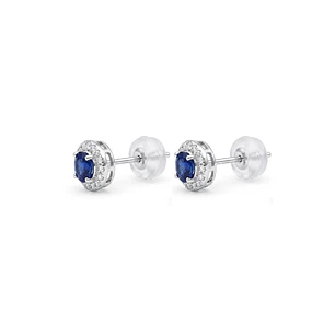 Aros Platino 900 Diamantes 64 Pts Zafiro 14 Pts