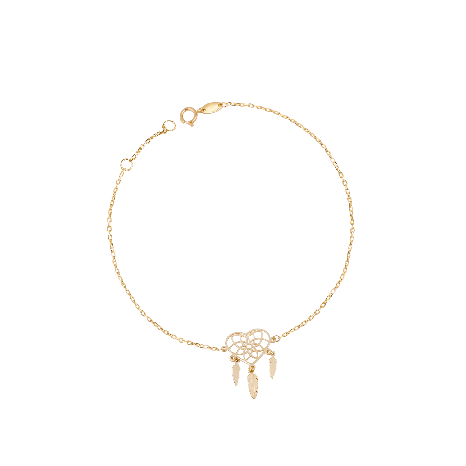 Pulsera de Oro 18kt Atrapasueño Corazón 1