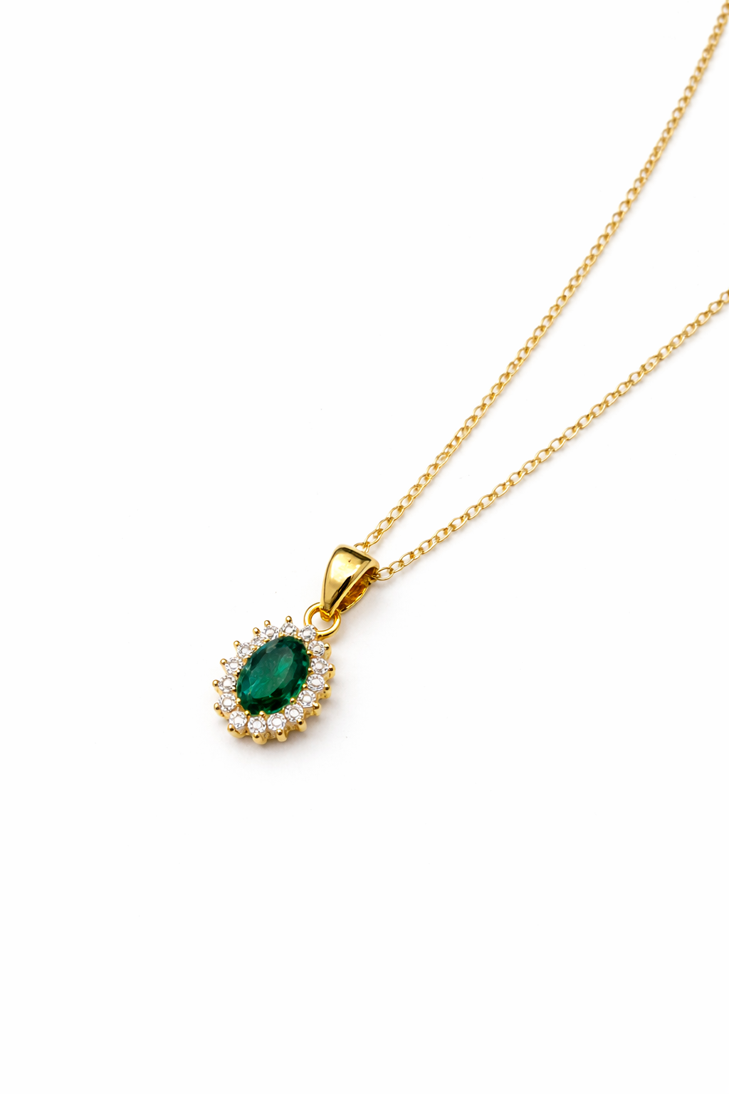Colgante Oro Amarillo 18kt Circonita-Esmeralda 2