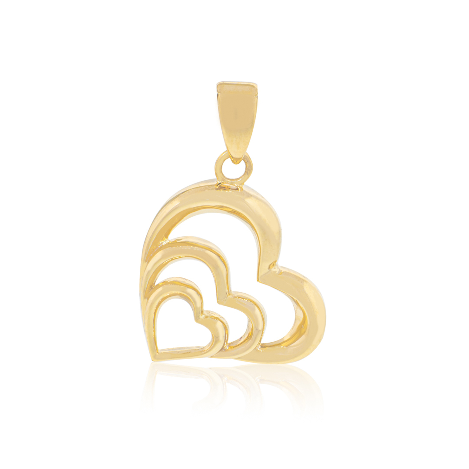 Colgante de Oro 18kt Triple Corazon 1
