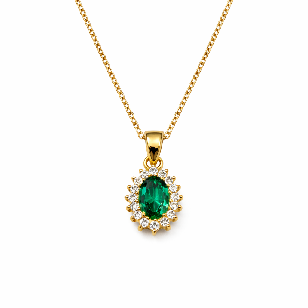 Colgante Oro Amarillo 18kt Circonita-Esmeralda 3