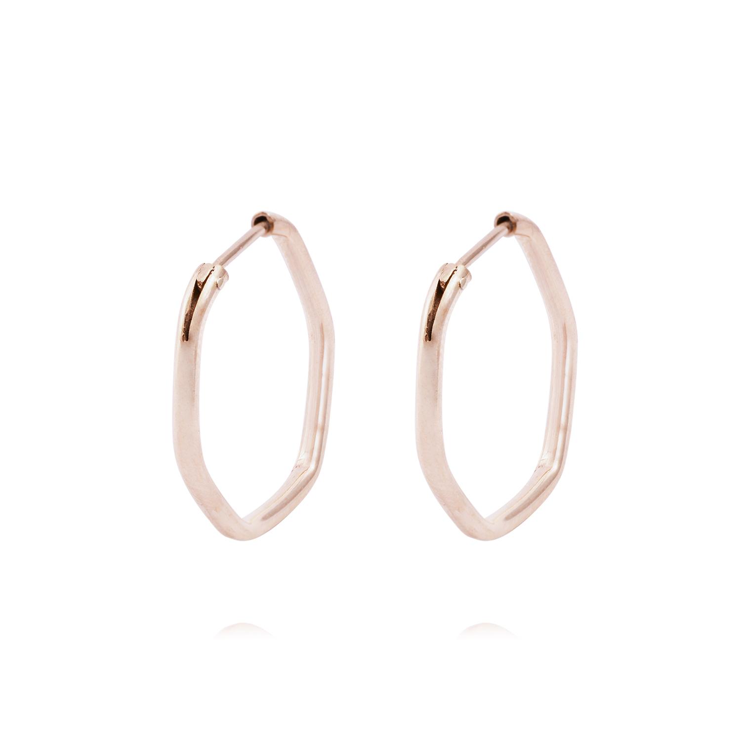 Aros Oro Miel de 18kt  Exagonal 1