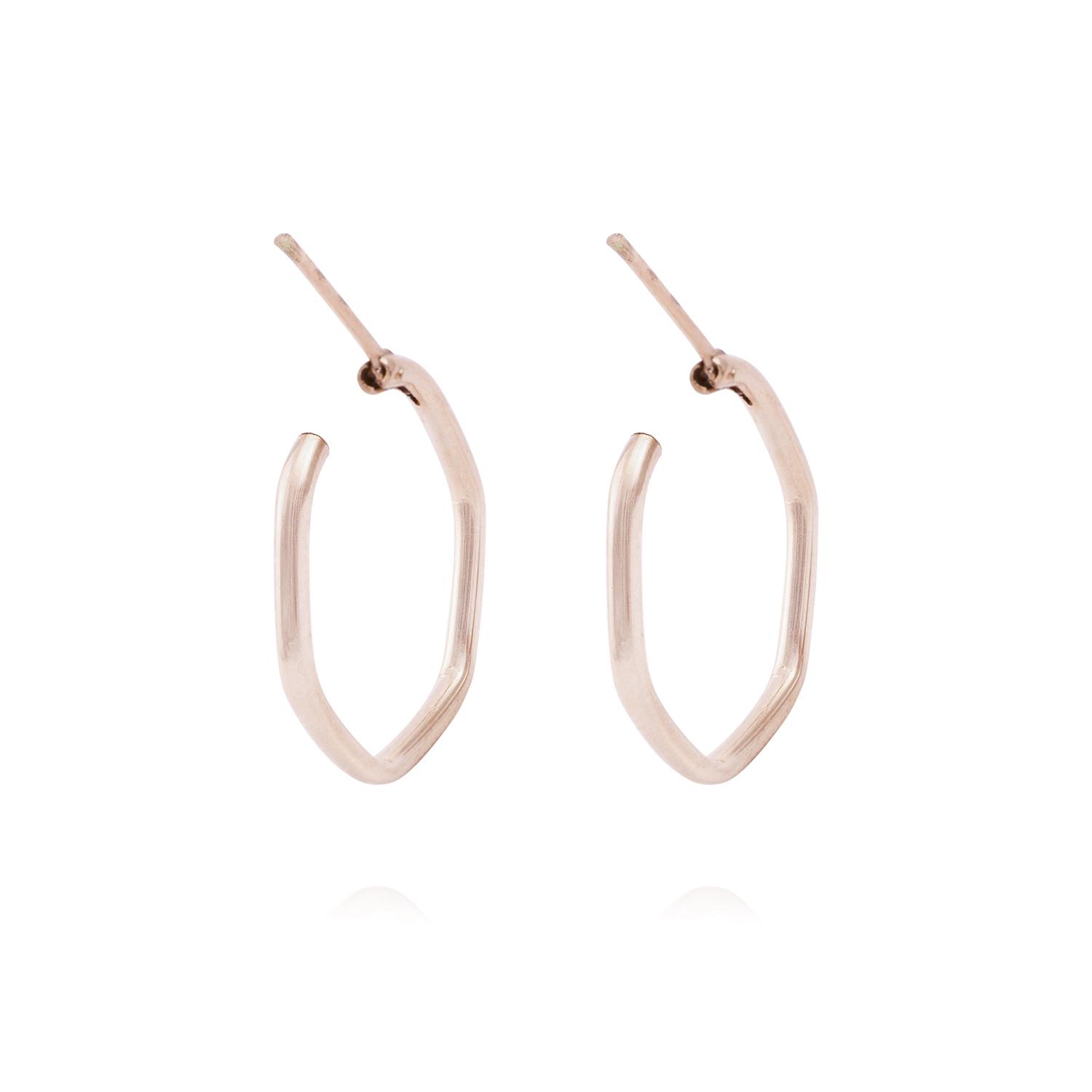 Aros Oro Miel de 18kt  Exagonal 3