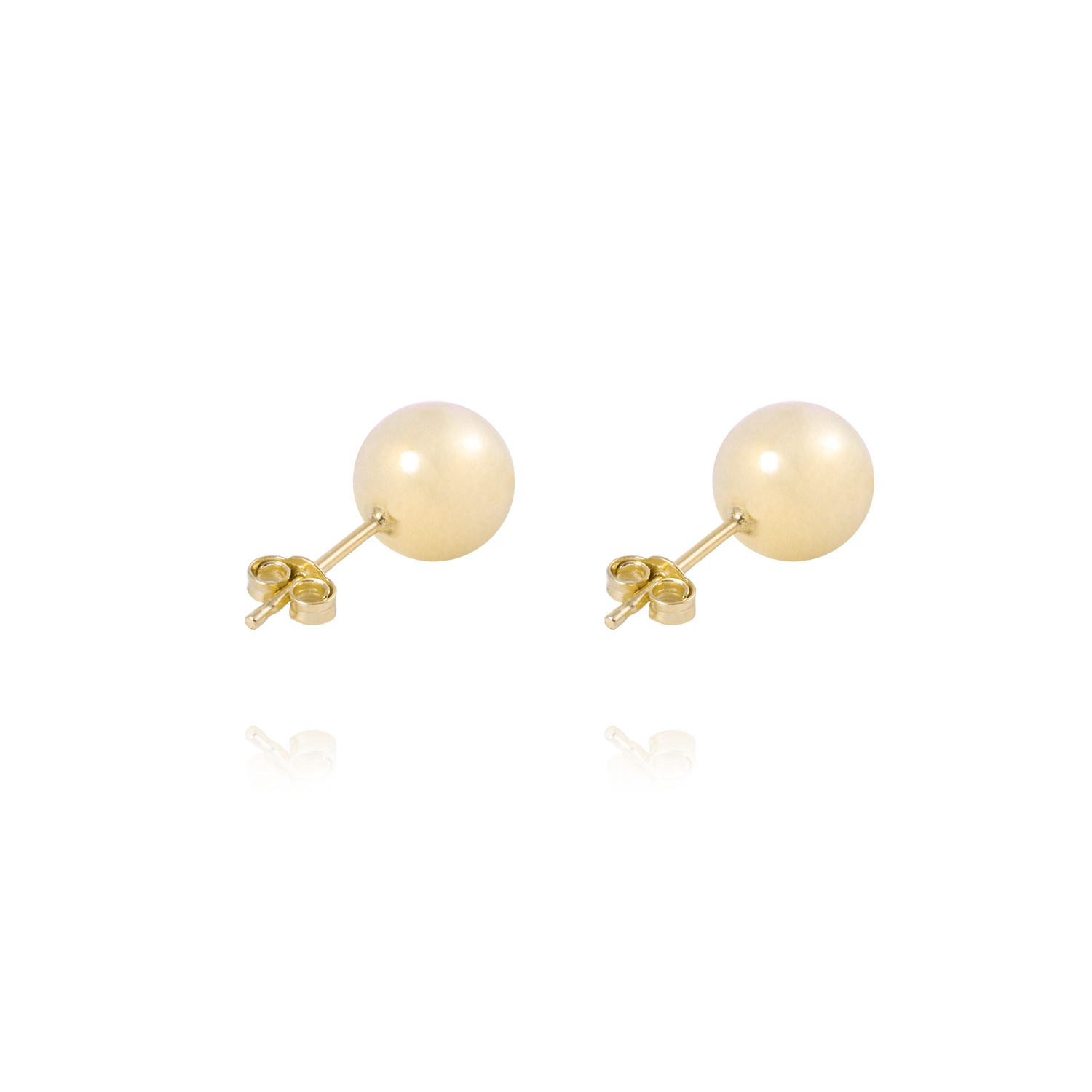 Aros de Oro 18kt Bola 8mm Tornillo Mariposa 3
