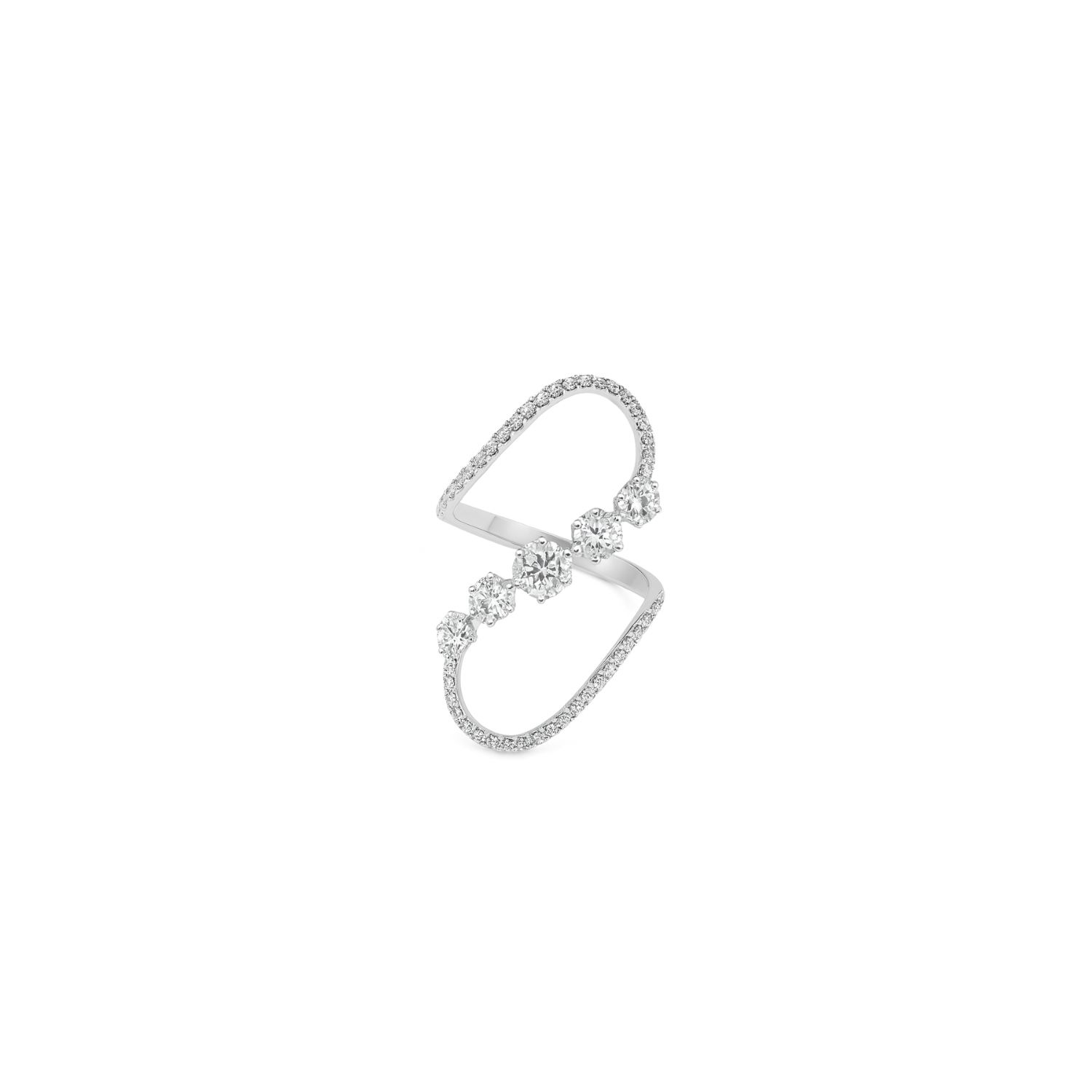 Anillo de Oro Blanco 18kt con Diamantes 95 Pts Totales SI/H Corte Brillante - By Danielle Costantini 1