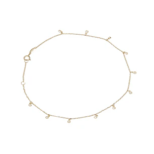 Pulsera de Oro 18kt Pulsera Tobillera Circon Colg
