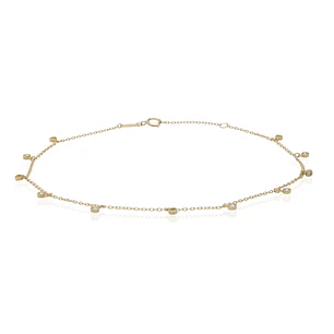 Pulsera de Oro 18kt Pulsera Tobillera Circon Colg