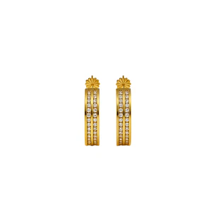 Aros Oro 18kt  Argolla Circonita