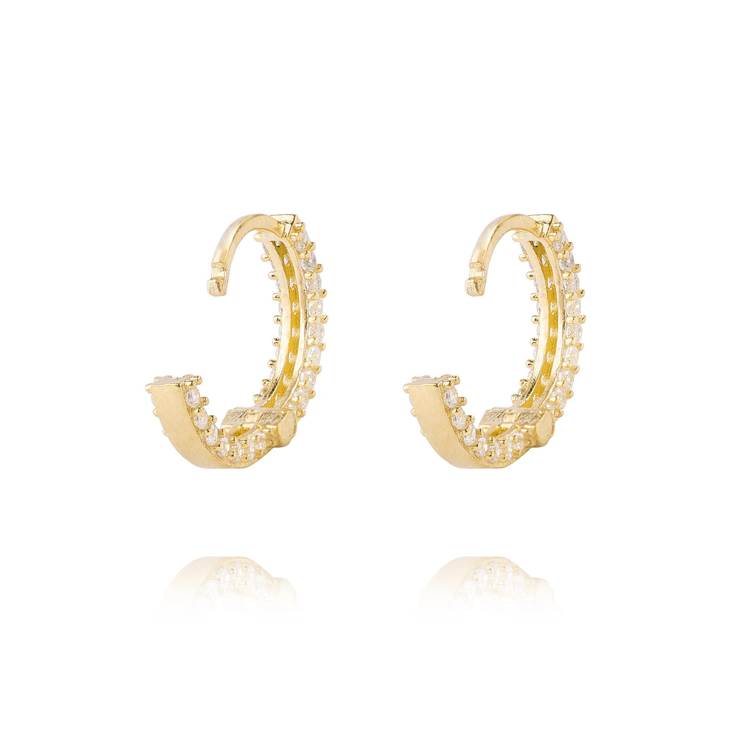 Aros de Oro 18kt Argollas Circon de 8,0mm 3