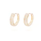 Aros Revestidos en Oro 18kt Argollas Doble Circonita - Miniatura 1