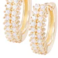 Aros Revestidos en Oro 18kt Argollas Doble Circonita - Miniatura 2