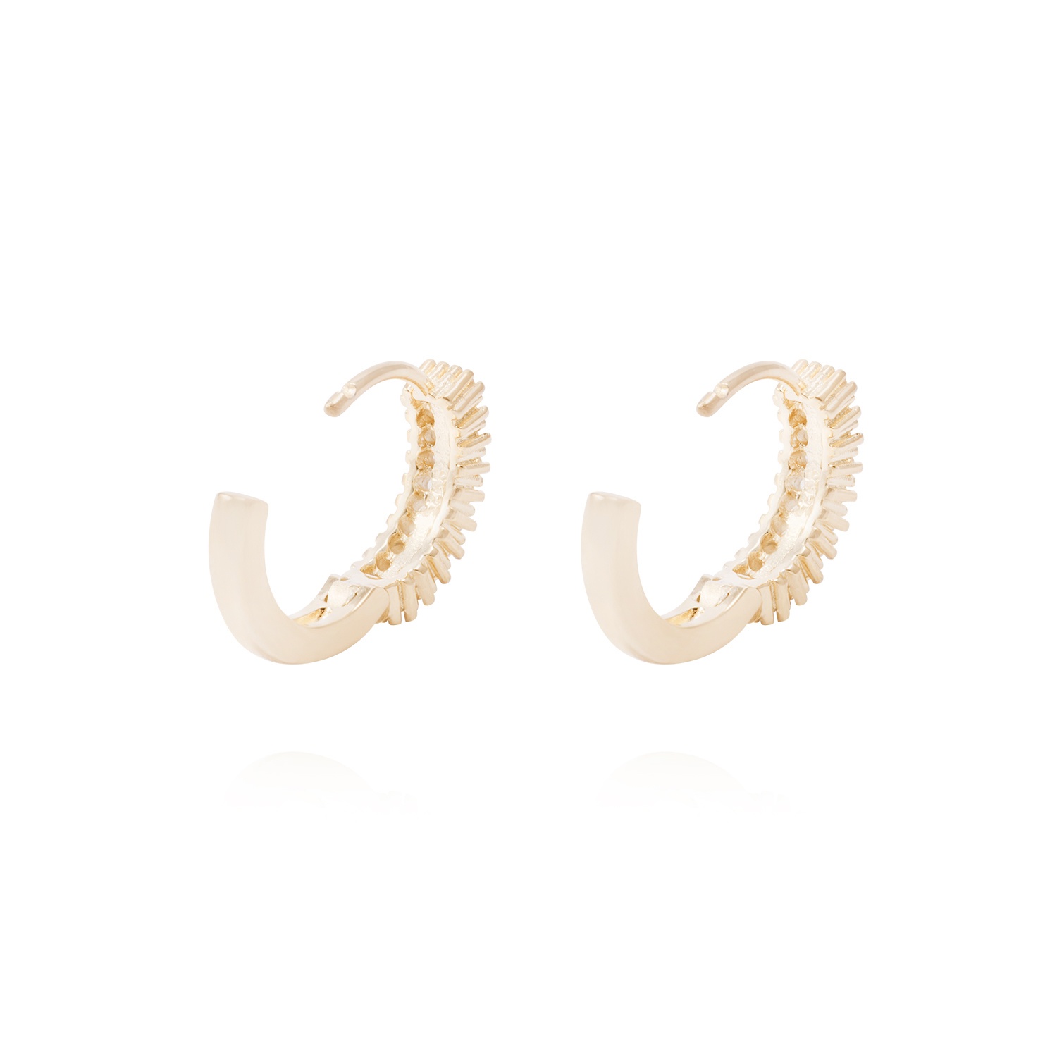 Aros Revestidos en Oro 18kt Argollas Doble Circonita 3