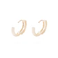 Aros Revestidos en Oro 18kt Argollas Doble Circonita - Miniatura 3