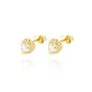 Aros Oro Amarillo 18kt Tipo Corazón Con Circonita - Miniatura 1