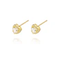 Aros Oro Amarillo 18kt Tipo Corazón Con Circonita - Miniatura 3
