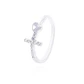 Anillo de Plata Esterlina Cruz con Circones y Corazón - Miniatura 1