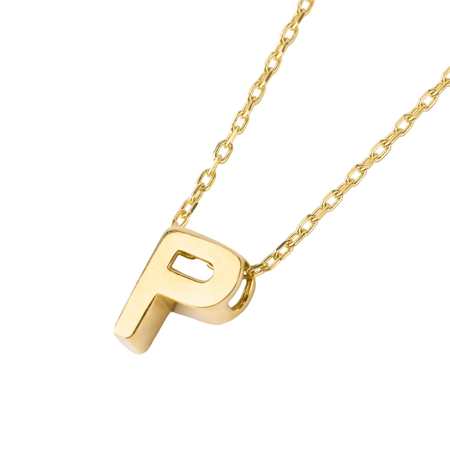 Collar de Oro 18kt Letra P 1