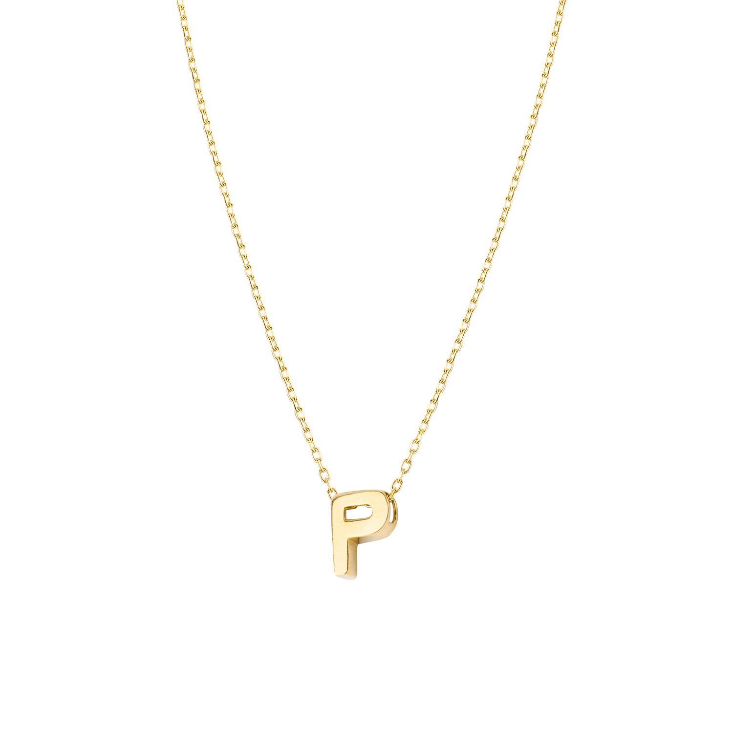 Collar de Oro 18kt Letra P 2