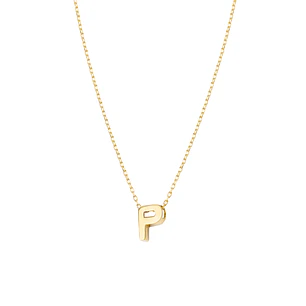 Collar de Oro 18kt Letra P