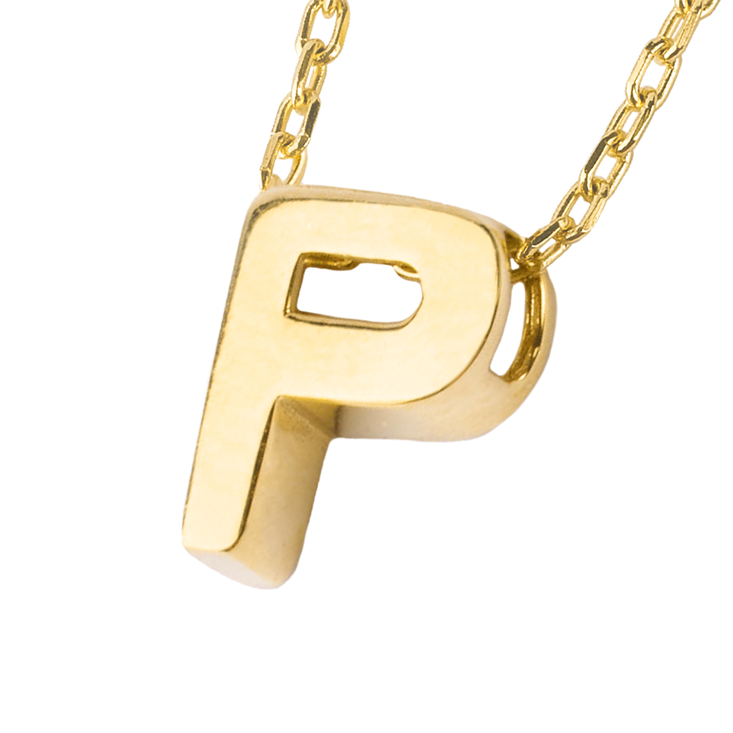 Collar de Oro 18kt Letra P 3